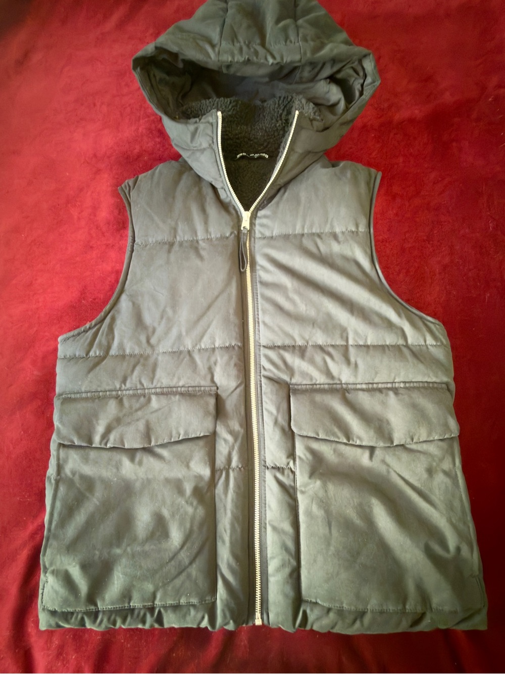 Women’s Hooded Puffer Vest - Black Sz S